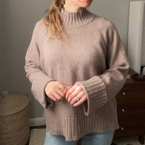 GAP Cashsoft Turtleneck Sweater -  Light Brown Cotton Blend - XL